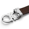 SALVATORE FERRAGAMO Gancini Schwarz/Braun Glänzende Wendegürtel 679535 644557 145240185 [P]