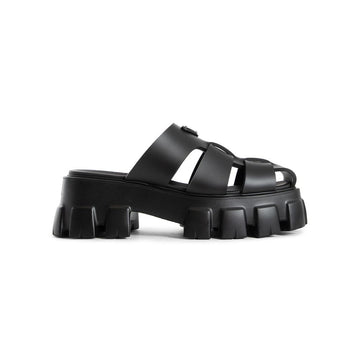 Prada Monolith Rubber Triangle Logo Mule Slippers Black 1XX751 3LKK F0002 134046368