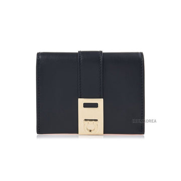 SALVATORE FERRAGAMO HUGO KOMPAKT DAMENTASCHEN-GELDBÖRSE NERO 0770850 SS25 134049191