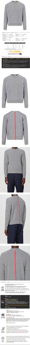 THOM BROWNE Rundhalsausschnitt Pullover aus Wolle mit drei Streifen Grau MKA518A Y1029 055 161320080 [P]