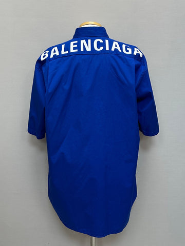 BALENCIAGA ホワイトロゴ コットン 半袖 シャツ 37 134113352