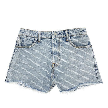 ALEXANDER WANG Allover Logo Denim Shorts 25SS 4DC2204781 134148236