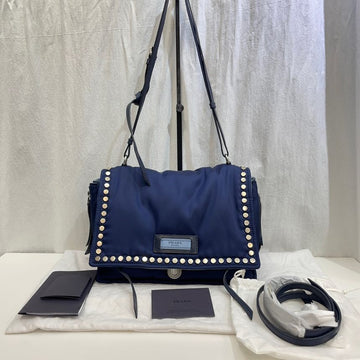 PRADA エティケット ネイビー ショルダー兼クロスバッグ 1BD081 134365705
