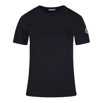 MONCLER モンクレール ロゴ刺繍 Tシャツ ブラック 8C00015 89AIJ 999 101355852