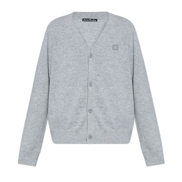 Acne Studios Face Patch Wool Cardigan Gray C60038 X92 126696120 [P]