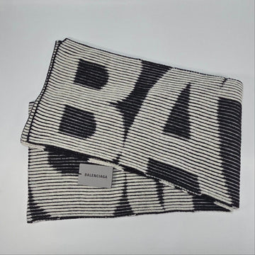 BALENCIAGA Logo Druck Wolle Schal 134563304