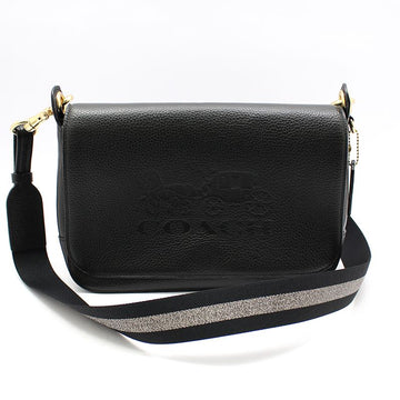 Coach Black Leather Messenger Crossbody Bag with JESS Saddle Logo 134563390