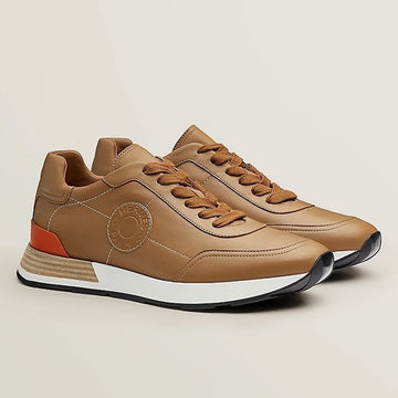 HERMES [ RNC ] Drive Sneaker Gold Wood 134564403