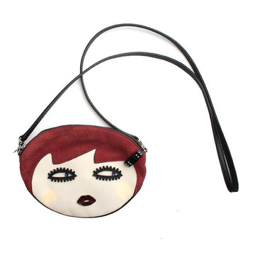 Lulu Guinness Handmade Lady Face Crossbody Clutch Bag 134566226