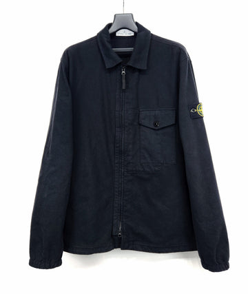 Stone Island Patch One Pocket Cotton Overshirt Jacket 134746923
