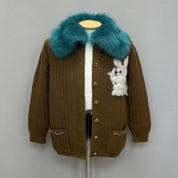 GUCCI Lammfell-Stickerei Wolljacke 77 134844572