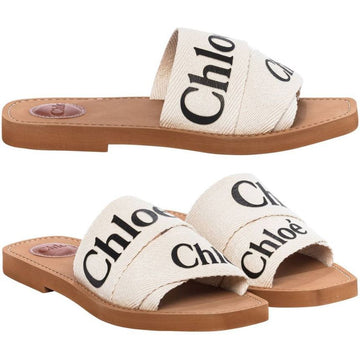 CHLOE ウッディ ロゴ ストラップ サンダル アイボリー 23SS 101 44821556