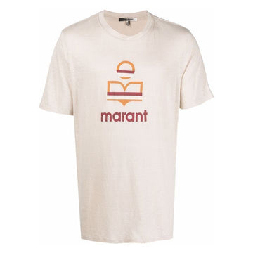 ISABEL MARANT Linen T-Shirt mit Logo-Druck 159583790 [P]