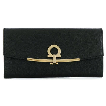 Salvatore Ferragamo Gancini Clasp Long Wallet Black 22-D150 0683312 48798979