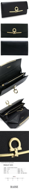 SALVATORE FERRAGAMO ガンチーニ クラスプ 長財布 ブラック 22-D150 0683312 48798979 [P]