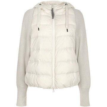Brunello Cucinelli Beige Knit Mixed Wool Cashmere Hoodie Zip Jacket MH5042699 C1331 93306335
