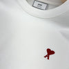 AMI Heart Logo Embroidered T-Shirt White 3 135106874 [P]