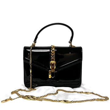 Gucci Patent Mini Top Handle Bag 589479 1J70G 1000 Black 135127259
