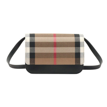 Burberry House Check Black Leather Gold-Tone Madison MX Flap Crossbody Bag / 8084026 135130383