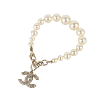CHANEL A86499 ゴールドパールクリスタルCC真珠ブレスレット (34898) 135131138