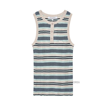MAISON KITSUNE OW00605KT1122 0269 SS25 Damen Fein Ripp Ärmelloses T-Shirt 135258442