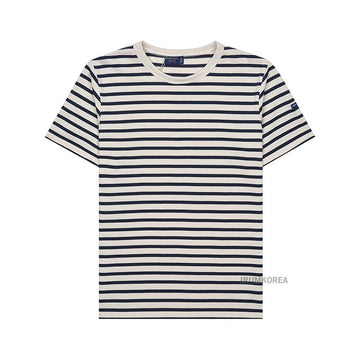 SAINT JAMES Unisex Gerande T-Shirt Ecru Marine 135258552