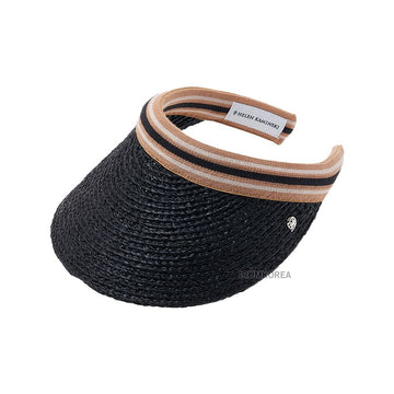 Helen Kaminski Bianca Visor Hat Charcoal Black Stripe SS25 135258563