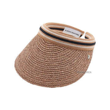 HELEN KAMINSKI Bianca Visor Hat mit schwarzem Streifen NOUGAT 50265 135258574