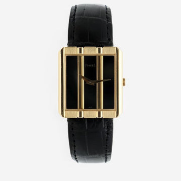 PIAGET ポロ 8163 オニキス ブラック メンズ ゴールド ウォッチ 18K ゴールド 25 ミディアム クォーツ 1990年代 135378543