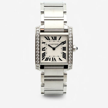 Cartier Tank Française Medium Women's Steel Watch W4TA0009 Diamond Quartz 2017 Warranty 135378780