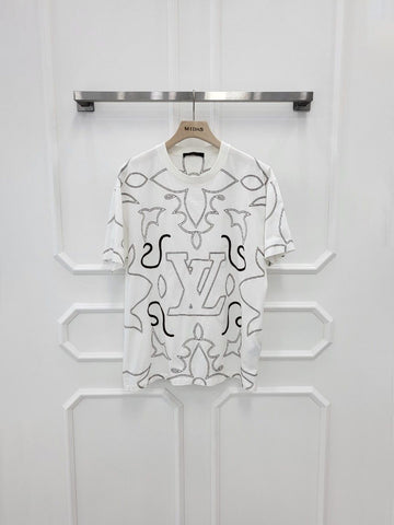 LOUIS VUITTON Besticktes Baumwoll-T-Shirt 1AFWVO XXL 135391971