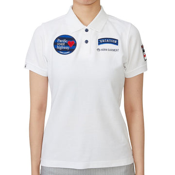 HORN GARMENT Women’s Golf Short Sleeve T-Shirt HCW 2A AP04 WHITE 35339987