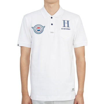 HORN GARMENT Men's Short Sleeve Golf Shirt HCM 2A AP84 WHITE 35466383