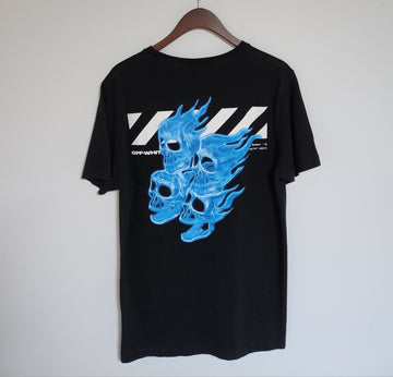 OFF WHITE M schwarze Totenkopf Herren T-Shirt OMAA027S19185017 135393589