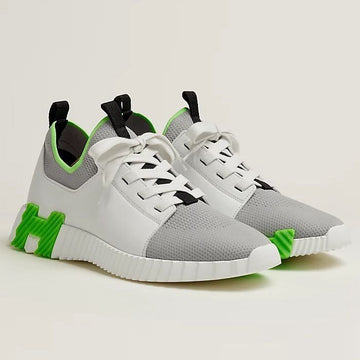 HERMES Depat Sneakers White Green 135448346