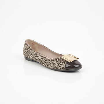 SALVATORE FERRAGAMO Gancini Leopard Flats 8 135268363