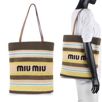 MIU MIU Raffia Effekt Tote Bag 5BG248 2DO3 F04EL 135541907