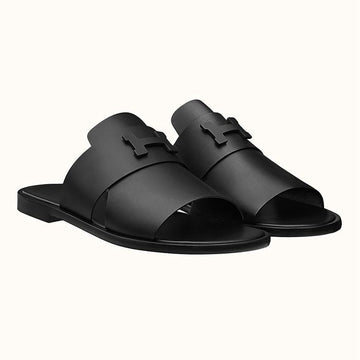 HERMES Arles Slipper Sandalen Schwarz 135563954