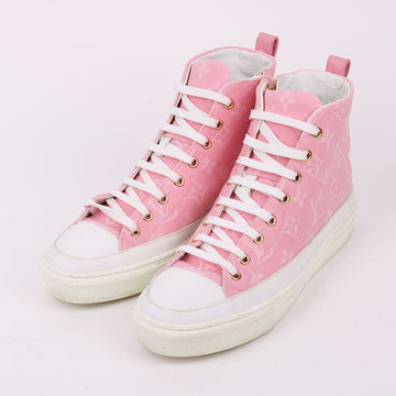 Louis Vuitton Pink Denim Women’s High-Top Sneakers 135564693