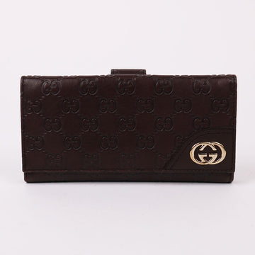 GUCCI Dunkelbraunes GG-Metall-Sima Geldbörse 181593 135564768
