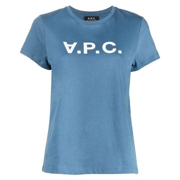 APC VPC ベルベット ロゴ 半袖 Tシャツ ブルー COBQX F26944 IAF 156351760