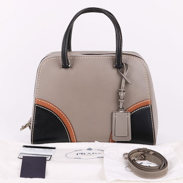 PRADA Grau Bicolore Tote und Schultertasche BL0920 135582756