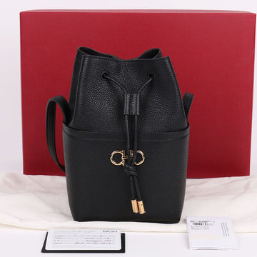 SALVATORE FERRAGAMO Black Gancini Mini Bucket Crossbody Bag 135630905