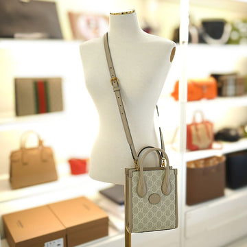 Gucci Women's Mini Tote and Crossbody Bag Coated Canvas Beige 671623 UULBT 9683 135666156