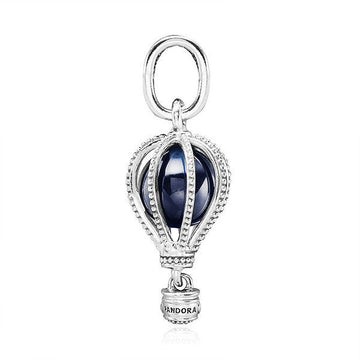 Pandora Hot Air Balloon Blue Pendant and Dangle Silver Charm 798064NMB 144702436