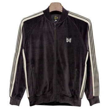 NEEDLES Butterfly Stickerei C PE Velours Rippskragen Track-Jacke Charcoal (QV319 B) 135796823