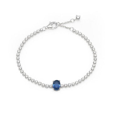 Pandora Sparkling Blue Pavé Tennis Silver Bracelet 33492965