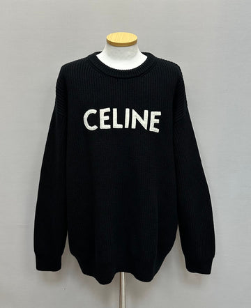 CELINE Oversized Wollpullover mit Logo-Stickerei 105 135817595