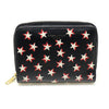 Saint Laurent Black Leather Star Printing Zip Compact Wallet 562796 135826777 [P]