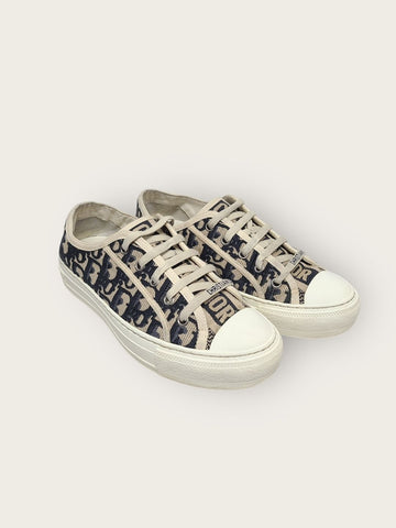 DIOR Navy Oblique Workand Sneakers 37.5 135827565